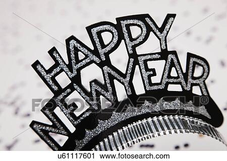 USA, Illinois, Metamora, Happy new year decoration View Large Photo Image Stock Image - USA, Illinois, Metamora, Happy new year decoration. Fotosearch