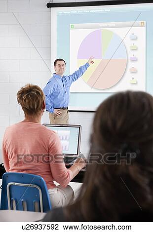 USA, Illinois, Metamora, Man teaching adult computer class View Large Photo Image Stock Image - USA, Illinois, Metamora, Man teaching adult computer class. Fotosearch