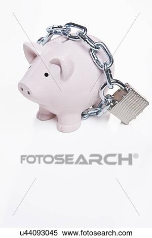 USA, Illinois, Metamora, Padlocked piggy bank View Large Photo Image Stock Photography - USA, Illinois, Metamora, Padlocked piggy bank. Fotosearch