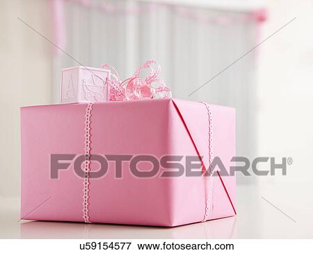 USA, Illinois, Metamora, Pink gift View Large Photo Image Stock Photo - USA, Illinois, Metamora, Pink gift. Fotosearch
