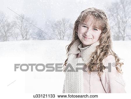 USA, Illinois, Metamora, portrait of girl (10-11) on snowy day in park View Large Photo Image Stock Image - USA, Illinois, Metamora, portrait of girl (10-11) on snowy day in park. Fotosearch