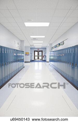 USA, Illinois, Metamora, Rows of lockers in school corridor View Large Photo Image Stock Image - USA, Illinois, Metamora, Rows of lockers in school corridor. Fotosearch