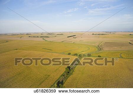 Stock Photo - USA, Illinois, Metamora, rural landscape with fields. Fotosearch