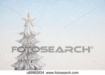Picture - USA, Illinois, Metamora, Silver Christmas tree. Fotosearch