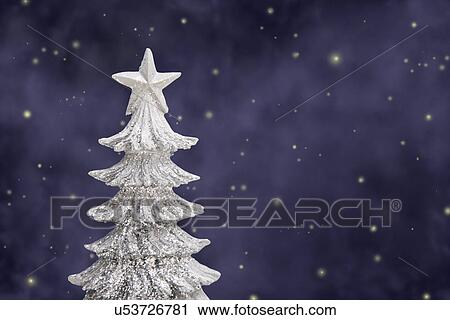 USA, Illinois, Metamora, Silver Christmas tree against sky with stars View Large Photo Image Stock Image - USA, Illinois, Metamora, Silver Christmas tree against sky with stars. Fotosearch