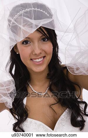 USA, Illinois, Metamora, Studio portrait of bride View Large Photo Image Stock Image - USA, Illinois, Metamora, Studio portrait of bride. Fotosearch