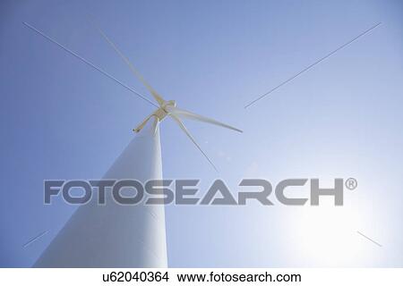 USA, Illinois, Wind turbine, low angle view View Large Photo Image Picture - USA, Illinois, Wind turbine, low angle view. Fotosearch
