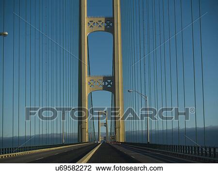 USA, Michigan, Mackinac Bridge View Large Photo Image Stock Image - USA, Michigan, Mackinac Bridge. Fotosearch