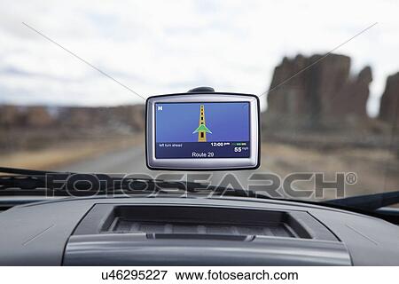 USA, New Mexico, automotive navigation system in car View Large Photo Image Stock Photo - USA, New Mexico, automotive navigation system in car. Fotosearch