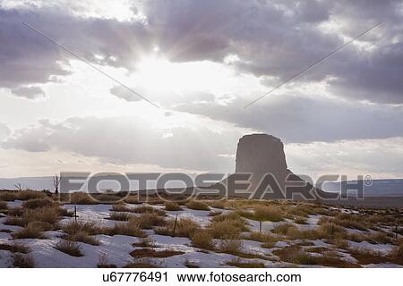 USA, New Mexico, snow on plain, rock formation in background View Large Photo Image Stock Image - USA, New Mexico, snow on plain, rock formation in background. Fotosearch