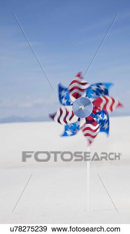Stock Photo - USA, New Mexico, Whitesands, Pinwheel on desert. Fotosearch