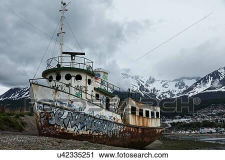 Ships and shipwrecks in Ushuaia harbour, Argentina View Large Photo Image Stock Image - Ships and shipwrecks in Ushuaia harbour, Argentina. Fotosearch
