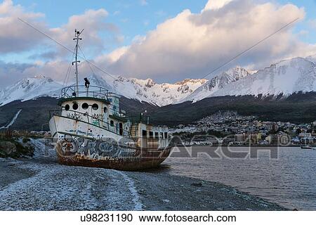 Ships and shipwrecks in Ushuaia harbour, Argentina View Large Photo Image Stock Image - Ships and shipwrecks in Ushuaia harbour, Argentina. Fotosearch