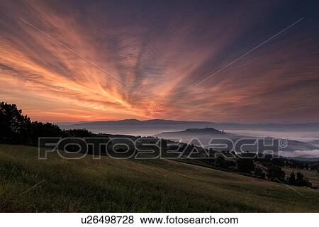 Umbrian sunrise View Large Photo Image Stock Photo - Umbrian sunrise. Fotosearch