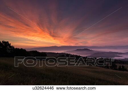 Stock Photograph - Umbrian sunrise. Fotosearch
