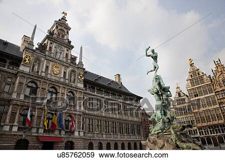Stock Photo - Amberes Grote market, Antwerp, Belgium. Fotosearch