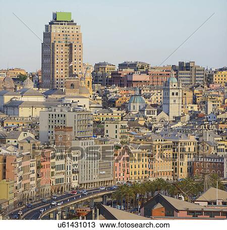 Cityscape, Genoa, Liguria, Italy View Large Photo Image Stock Image - Cityscape, Genoa, Liguria, Italy. Fotosearch