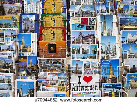 Close up of postcard display, Antwerp, Belgium View Large Photo Image Stock Image - Close up of postcard display, Antwerp, Belgium. Fotosearch