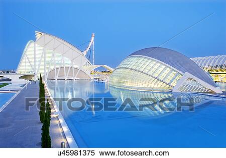 Dusk at City of Arts and Sciences, Valencia, Spain View Large Photo Image Stock Photography - Dusk at City of Arts and Sciences, Valencia, Spain. Fotosearch
