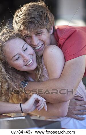 Portrait of happy young couple View Large Photo Image Stock Photo - Portrait of happy young couple. Fotosearch