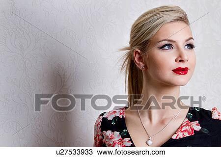 Stock Image - Portrait of teenage girl. Fotosearch