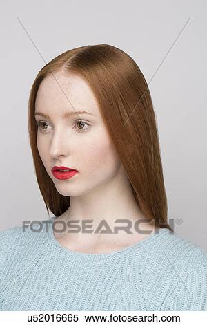 Stock Photography - Portrait of young woman. Fotosearch