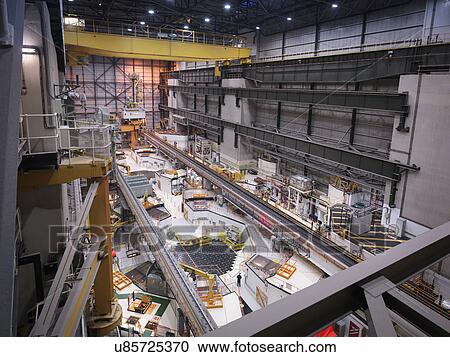 Reactor hall in nuclear power station, high angle view View Large Photo Image Stock Image - Reactor hall in nuclear power station, high angle view. Fotosearch