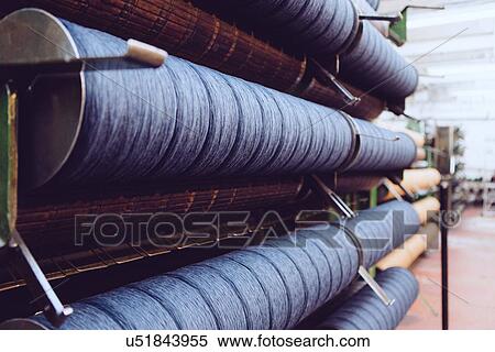 Stock Photography - Rolls of wool in woollen mill. Fotosearch