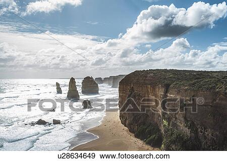 Stock Photo - The Twelve Apostles at Port Campbell National Park, Victoria, Australia. Fotosearch