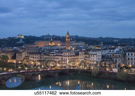 Stock Image - View of the River Arno, Florence, Italy. Fotosearch