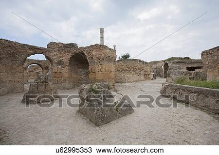 Stock Image - Antonine Thermae in Carthage, Tunis, Tunisia. Fotosearch