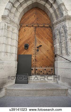 Stock Image - Closed wooden gate, Tallinn, Estonia, Europe. Fotosearch