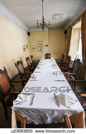 Dining table arranged in restaurant View Large Photo Image Stock Photography - Dining table arranged in restaurant. Fotosearch