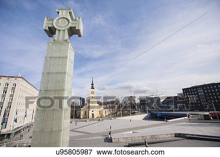 Freedom monument with St. John's Church at freedom square, Tallinn, Estonia, Europe View Large Photo Image Stock Photo - Freedom monument with St. John's Church at freedom square, Tallinn, Estonia, Europe. Fotosearch