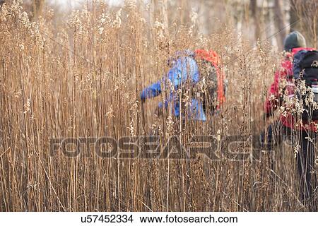 Male backpackers walking in field View Large Photo Image Picture - Male backpackers walking in field. Fotosearch