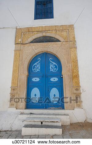 Typical local door of traditional home, Tunis, Tunisia View Large Photo Image Picture - Typical local door of traditional home, Tunis, Tunisia. Fotosearch