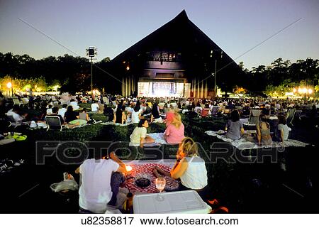 Stock Photo - Miller Outdoor Theater During Night Performance. Fotosearch
