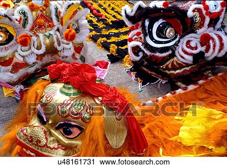 Stock Photo Of A Close Up Of Dragon Costumes In The Chinese New Year Parade In Downtown Houston Texas Stock Image U48161731 Fotosearch