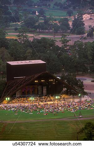 Stock Photo Of An Aerial View Of Hermann Park S Miller Outdoor Theater In Downtown Houston Texas Picture