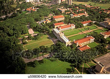 Stock Image - Stock photo of an aerial view of Rice University in Houston Texas. Fotosearch