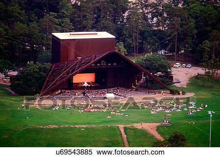 Stock Photo Of An Aerial View Of Hermann Park S Miller Outdoor Theater In Downtown Houston Texas Stock Photography