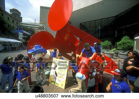 Stock Photo - stock photo of Belle (left) and Moo-ow (right) in the Houston Cow Parade. Fotosearch