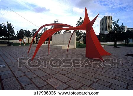 Stock Photograph - Stock photo of Calder's Crab in the sculpture garden of the Museum of Fine Arts in Houston Texas. Fotosearch