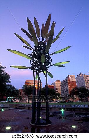Stock Photo - Stock photo of James Surls sculpture, Points of View, downtown Houston Market Square. Fotosearch