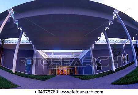 Stock Image - Stock photo of the entrance to the Menil Collection in Houston Texas. Fotosearch