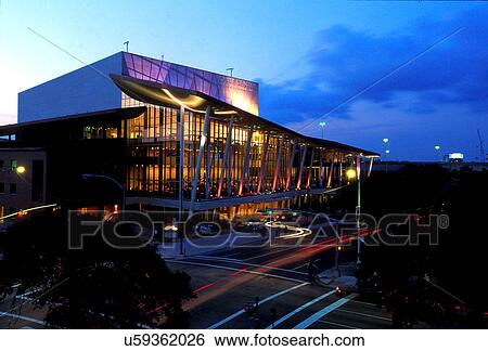 Stock Photograph - Stock photo of the Hobby Center in downtown Houston Texas. Fotosearch