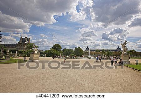 相片- tuileries, 花园, 在, paris;, 法国