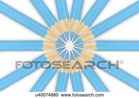 Stock Image - Blue colored pencils . Fotosearch