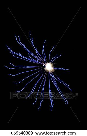 Stock Photo - Blue fireworks . Fotosearch