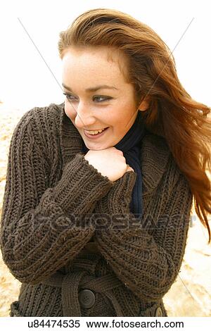 Stock Photography - Cold redhead. Fotosearch